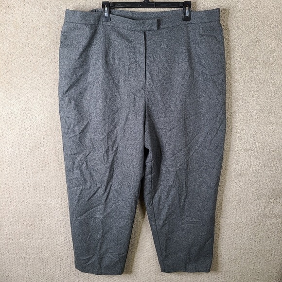 Jessica London Pants - Vintage Jessica London Pants Womens 26W Gray Wool Blend Flat Front Elastic Waist